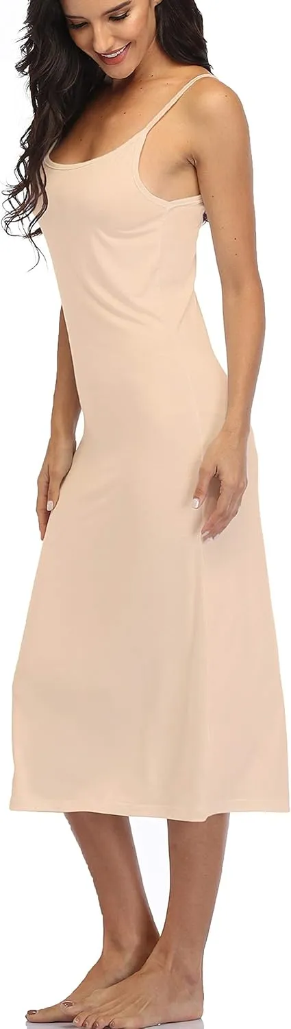 Summienlink Women's Full Slip for Under Dresses Sexy Long Sleeveless Nightgown Cami Dress