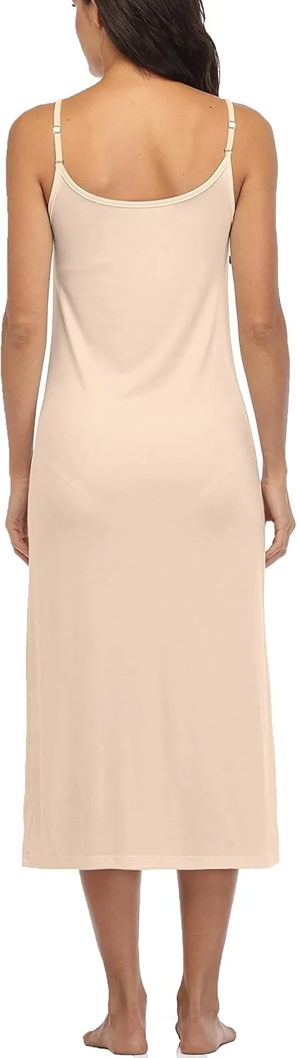 Summienlink Women's Full Slip for Under Dresses Sexy Long Sleeveless Nightgown Cami Dress