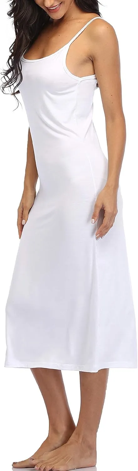 Summienlink Women's Full Slip for Under Dresses Sexy Long Sleeveless Nightgown Cami Dress