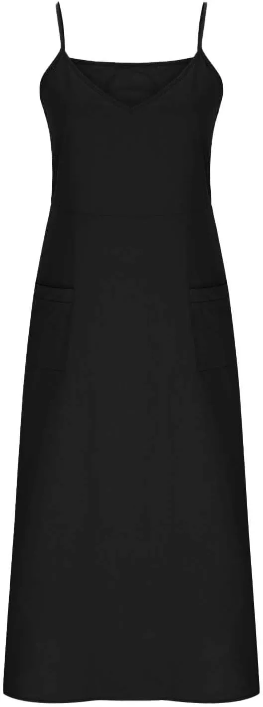Sundresses for Women 2025 Summer Casual Loose Sleeveless Maxi Long Shirt Dress Beach Vacation Clothes with Pockets