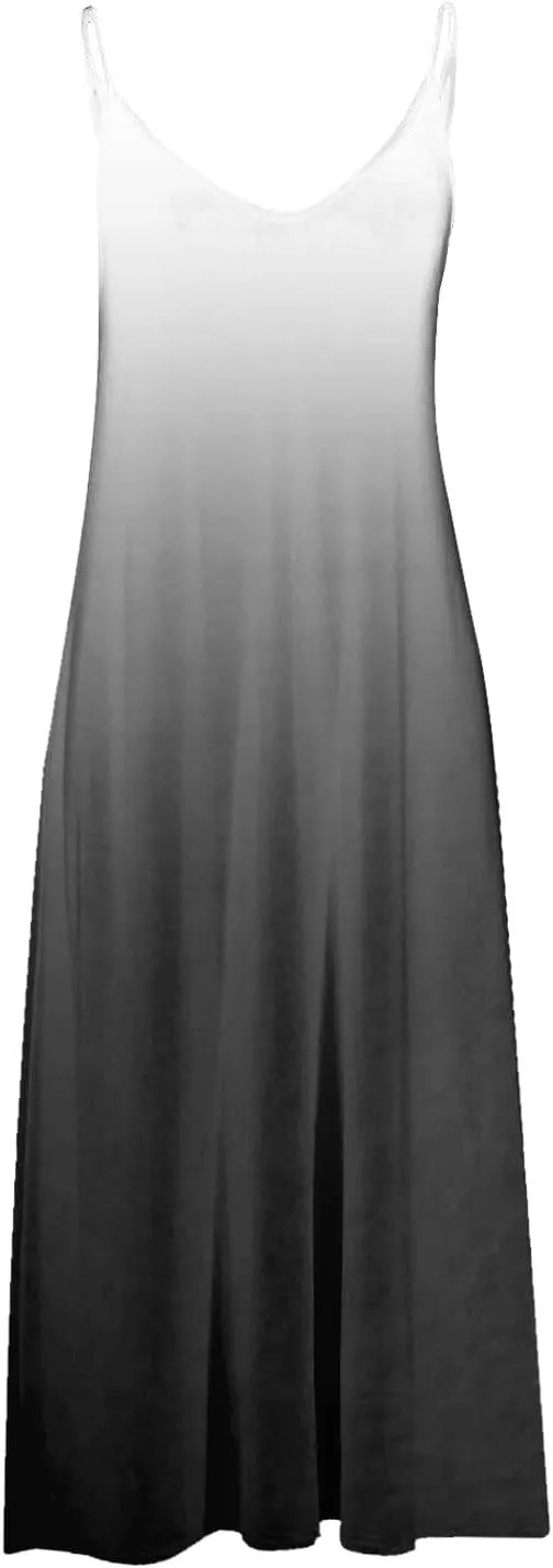 Sundresses for Women Womens Spring Dresses V Neck Summer Flowy Maxi Dress Elegant Casual Sleeveless Beach Sun Dress