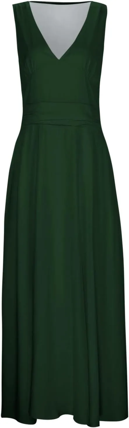 Sundresses for Women,2025 Summer Sleeveless Tank Long Dress Floral V Neck Maxi Dress Plus Size Flowy Midi Dresses
