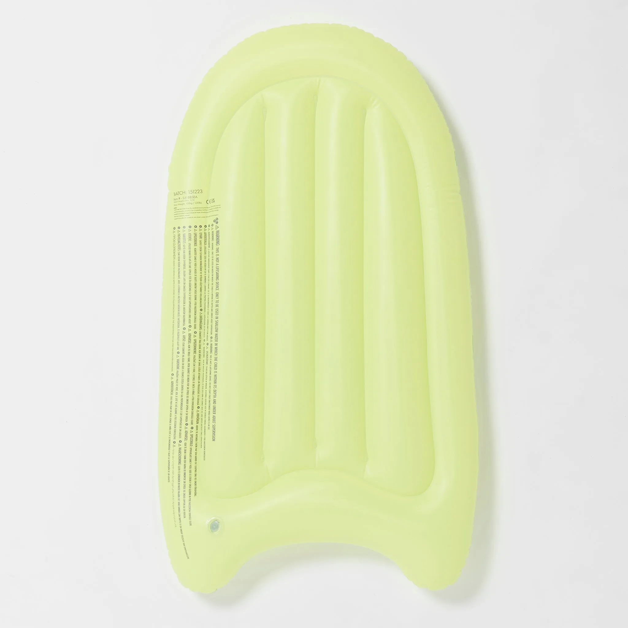 SUNNYLiFE Inflatable Boogie Board The Sea Kids Blue-Lime