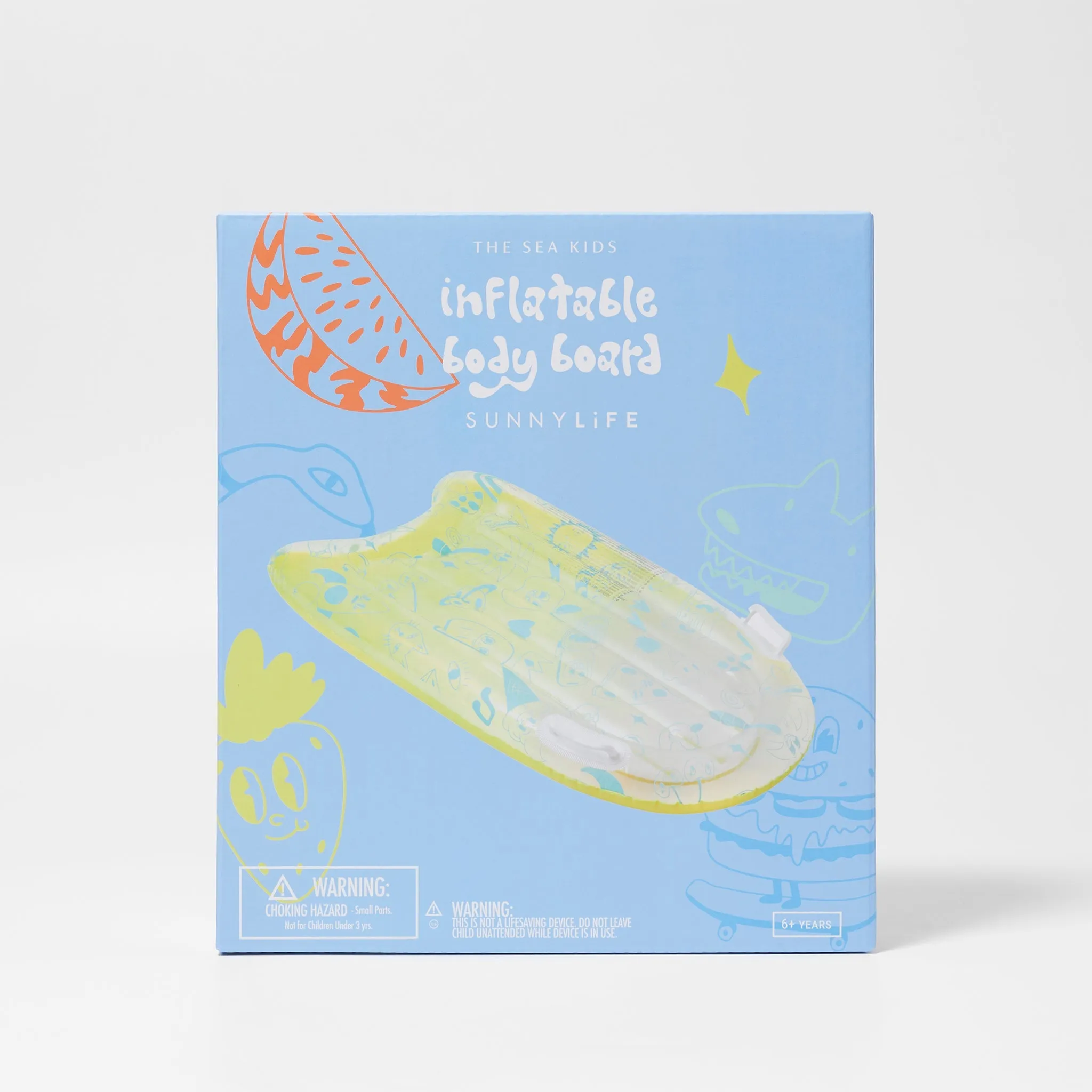 SUNNYLiFE Inflatable Boogie Board The Sea Kids Blue-Lime