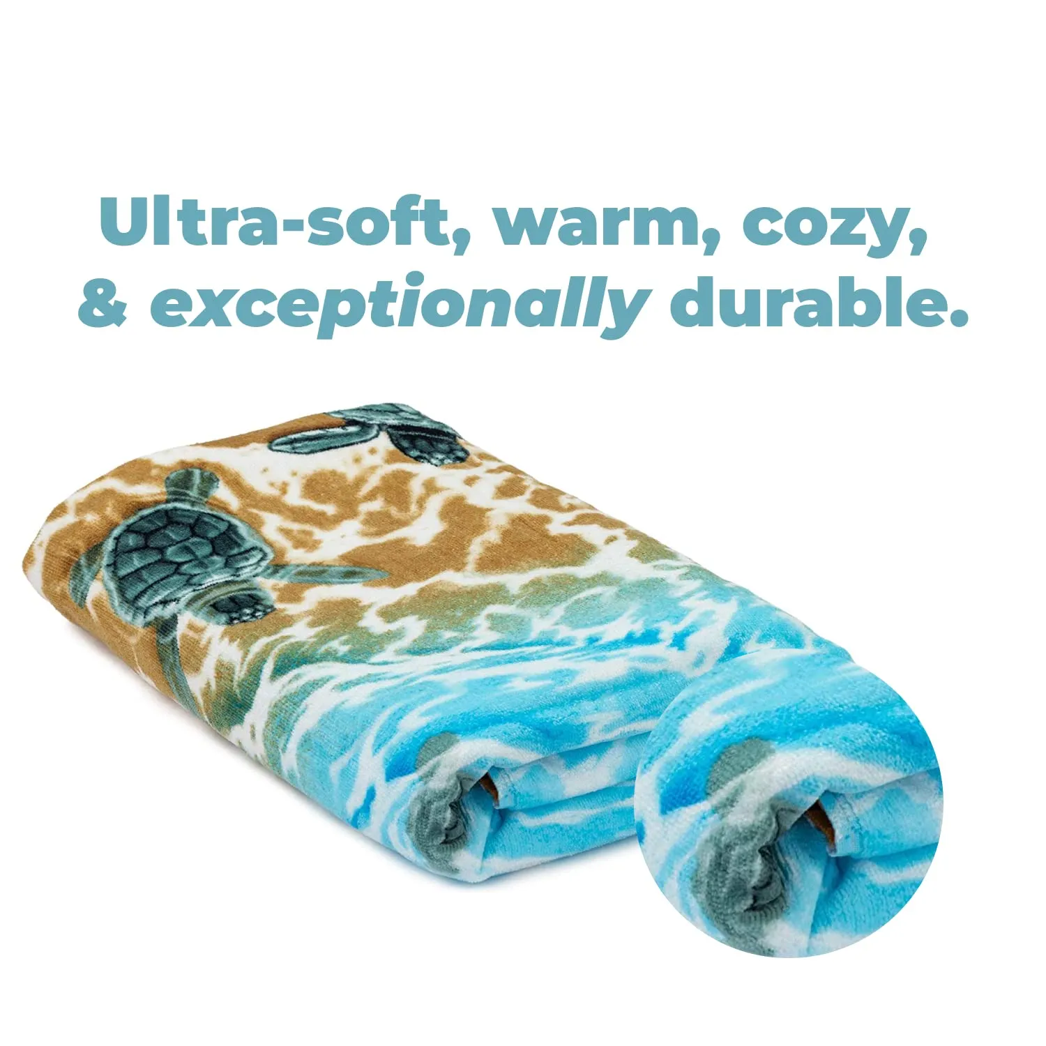 Turtles On The Beach Super Soft Plush Cotton Beach Bath Pool Towel