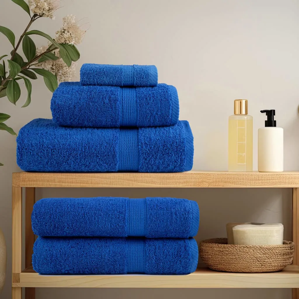 vidaXL Premium 6 Piece Towel Set SOLUND Blue - Ultra Soft 600 gsm Cotton Towels, OEKO-TEX Certified