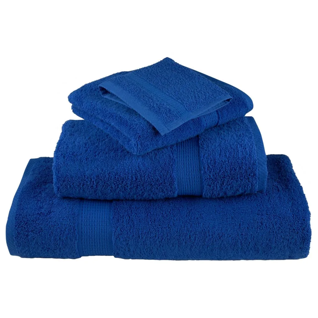 vidaXL Premium 6 Piece Towel Set SOLUND Blue - Ultra Soft 600 gsm Cotton Towels, OEKO-TEX Certified