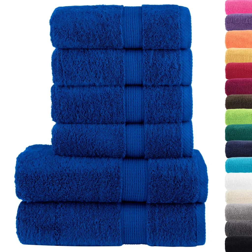 vidaXL Premium 6 Piece Towel Set SOLUND Blue - Ultra Soft 600 gsm Cotton Towels, OEKO-TEX Certified