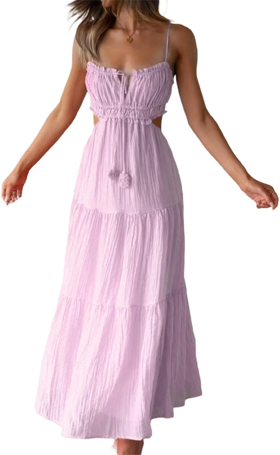 Women Sexy Spaghetti Strap Low Cut Dress Y2k Bodycon Long Dress Sleeveless Backless Maxi Dresses Going Out Party Clubwear