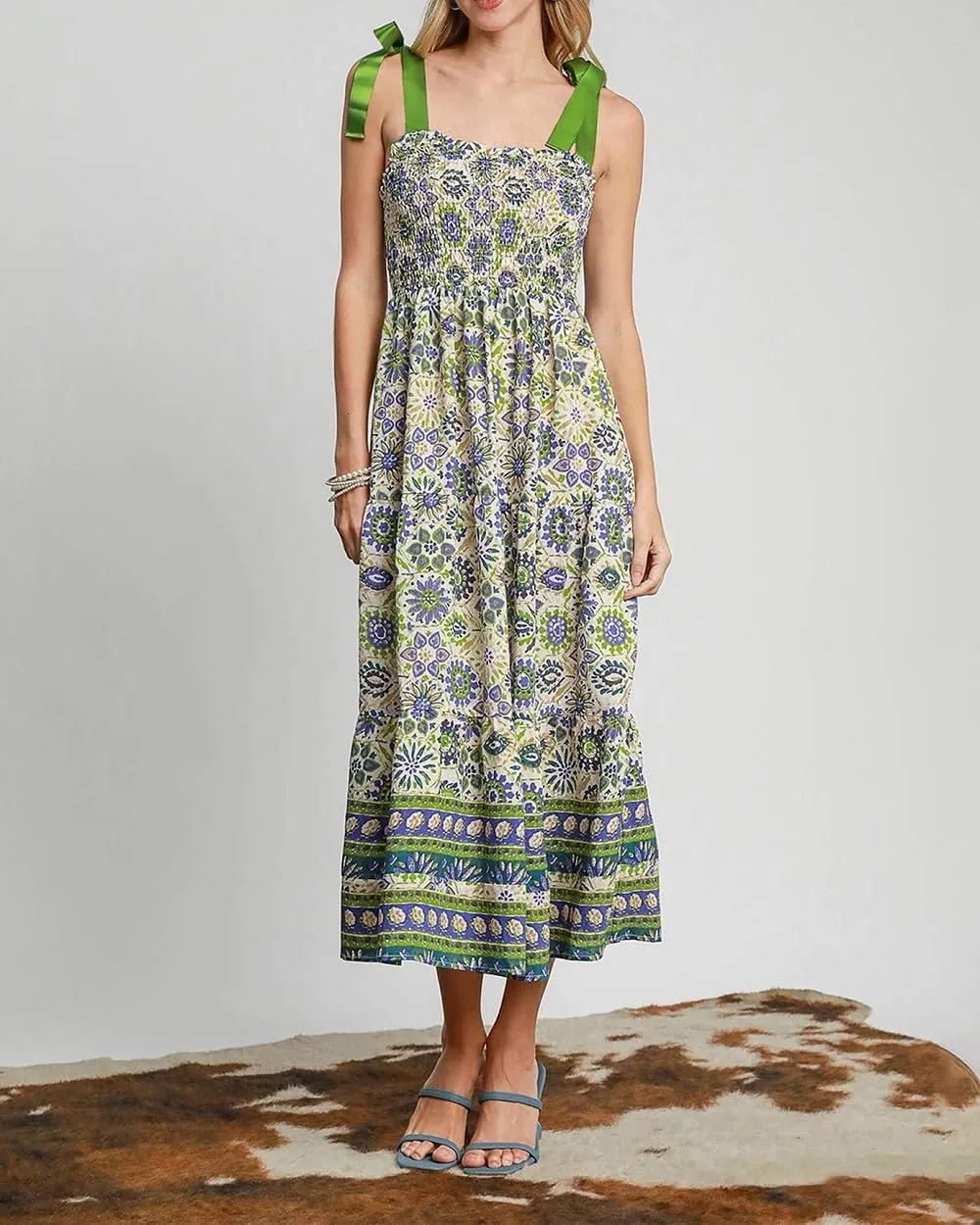 Women Y2K Tie Shoulder Maxi Dress Boho Floral Flowy Tiered Long Dress Ruffle Backless Sundress Summer Beach Dresses