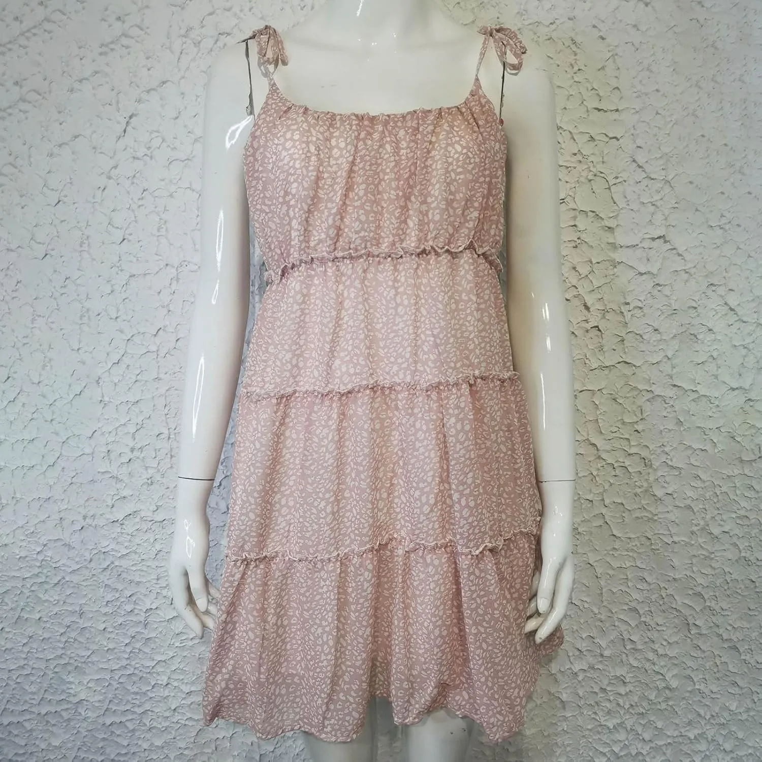 Womens 2024 Summer Floral Mini Dress Adjustable Spaghetti Strap Solid/Boho Flowy Ruffle Sleeveless Elegant/Sexy Mini Dress