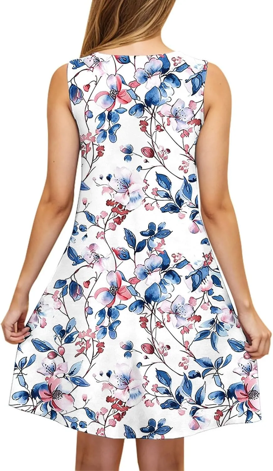 Women's 2025 Summer Casual Floral Boho Dress Elegant Halter Flowy Ruffle Midi Dress Sundresses Casual Beach Dresses