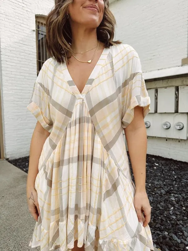 Womens Boho Mini Dress Y2k Floral Puff Sleeve Babydoll Dress 2024 Summer Causal Ruffle Flowy Beach Sundress