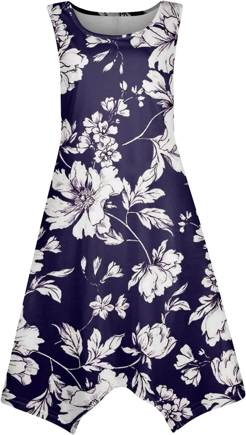 Womens Dresses Dresses for Women 2025 Elegant Swing Floral Print Cotton Spring Summer Sundress Maxi