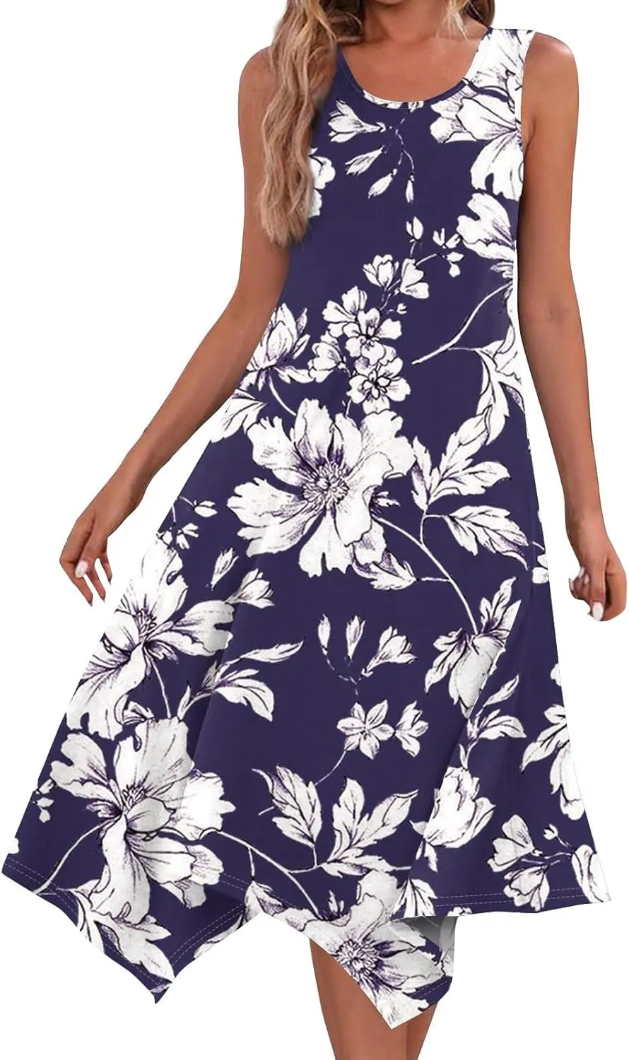 Womens Dresses Dresses for Women 2025 Elegant Swing Floral Print Cotton Spring Summer Sundress Maxi