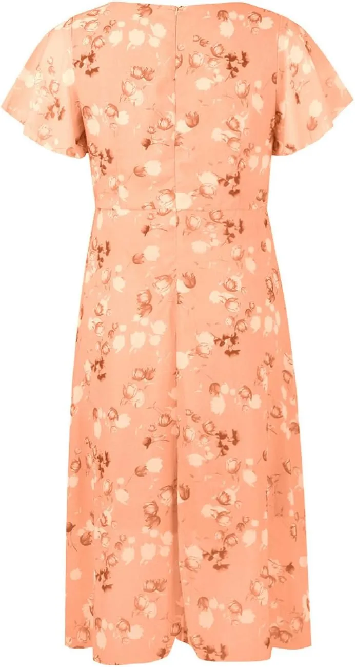 Womens Dresses Maxi Dresses for Women Summer Dresses for Women 2025 Ruffle Short Sleeve Floral