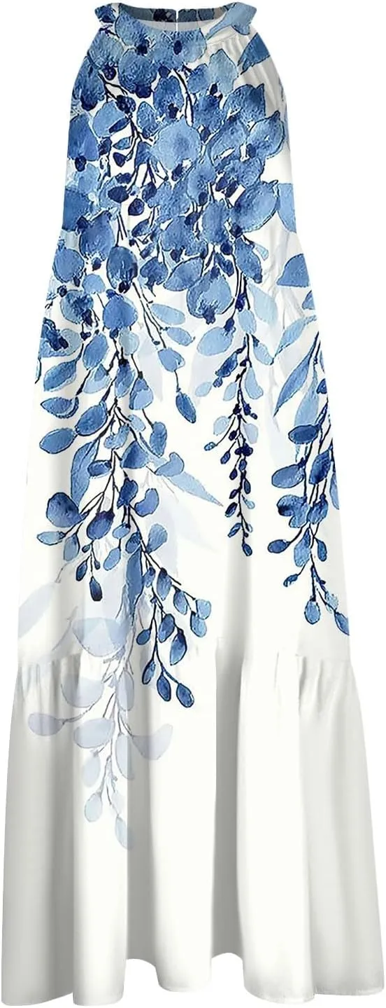 Womens Dresses Patchwork High Waisted Loose Swing Womens Dresses Tea Party Dresses for Woman Maxi