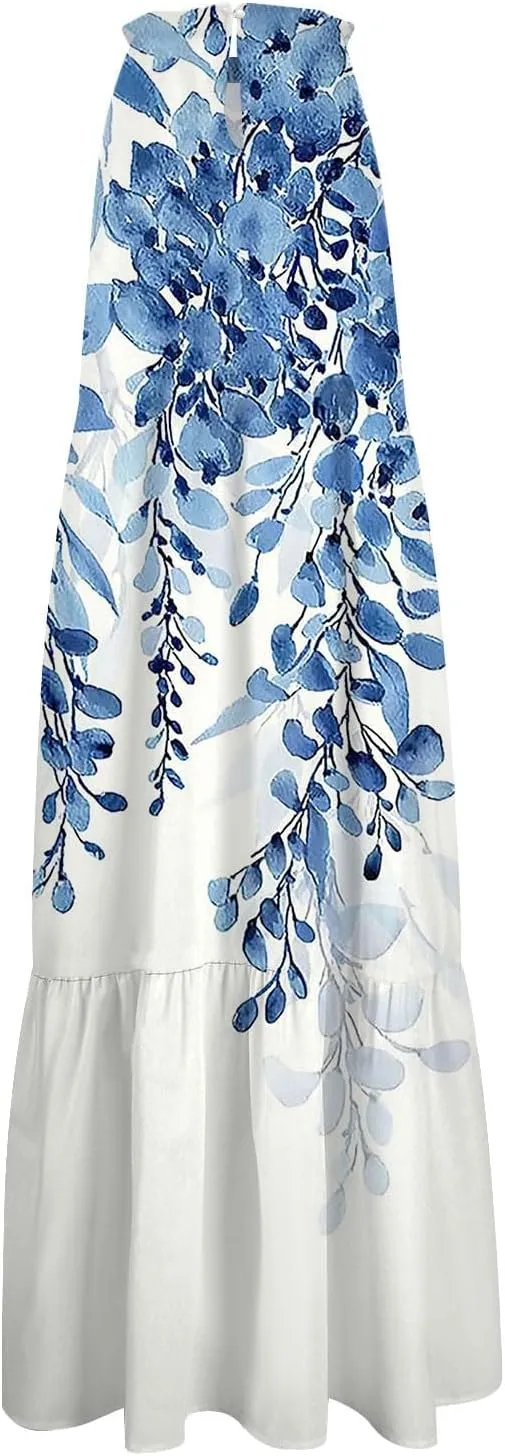 Womens Dresses Patchwork High Waisted Loose Swing Womens Dresses Tea Party Dresses for Woman Maxi