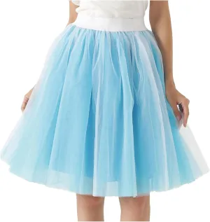 Women's High Waisted Tulle Skirt A-Line Pleated Midi Skirt 2024 Summer Flowy Versatile Puffy Swing Work Mesh Skirts