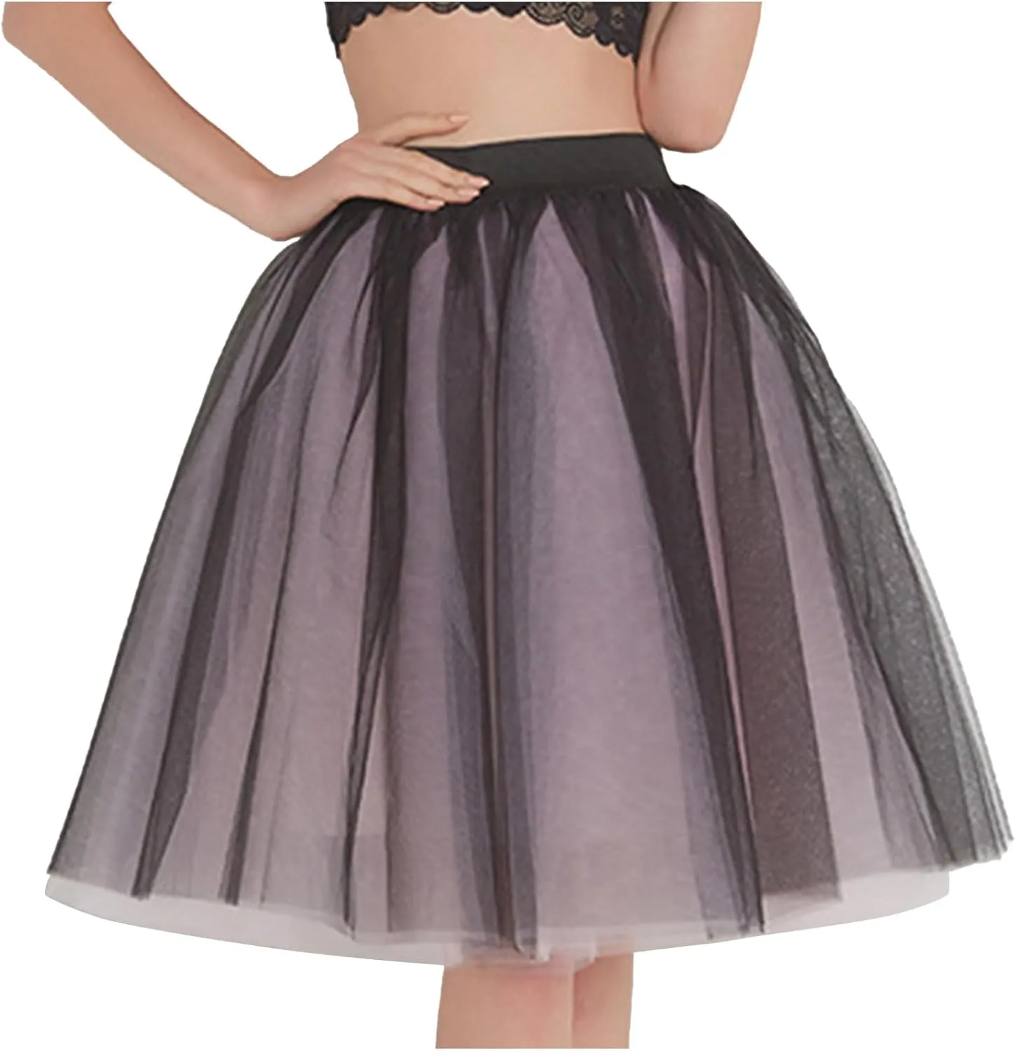 Women's High Waisted Tulle Skirt A-Line Pleated Midi Skirt 2024 Summer Flowy Versatile Puffy Swing Work Mesh Skirts