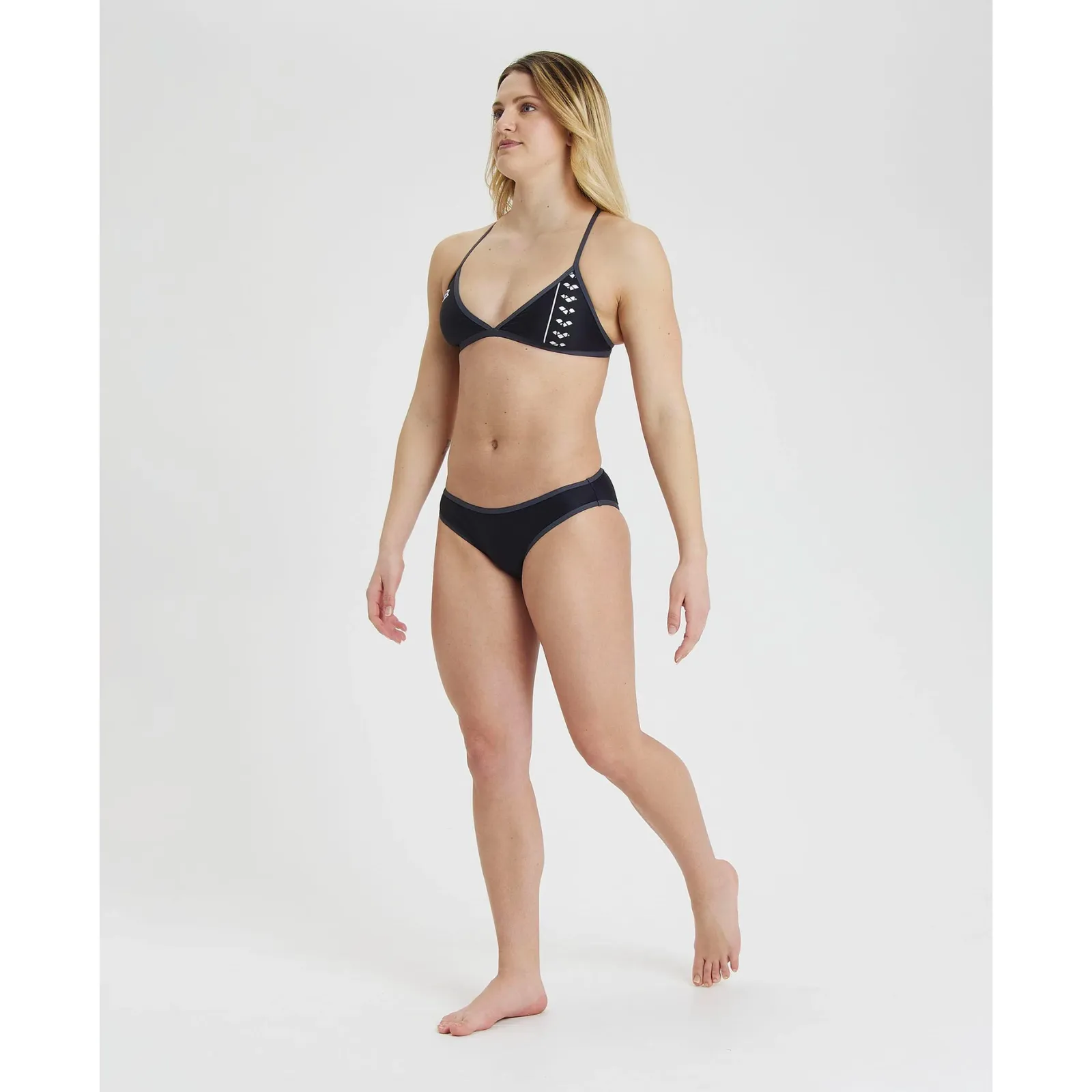 WOMEN'S ICONS LOGO TRIANGLE TOP BIKINI - BLACK/ASPHALT