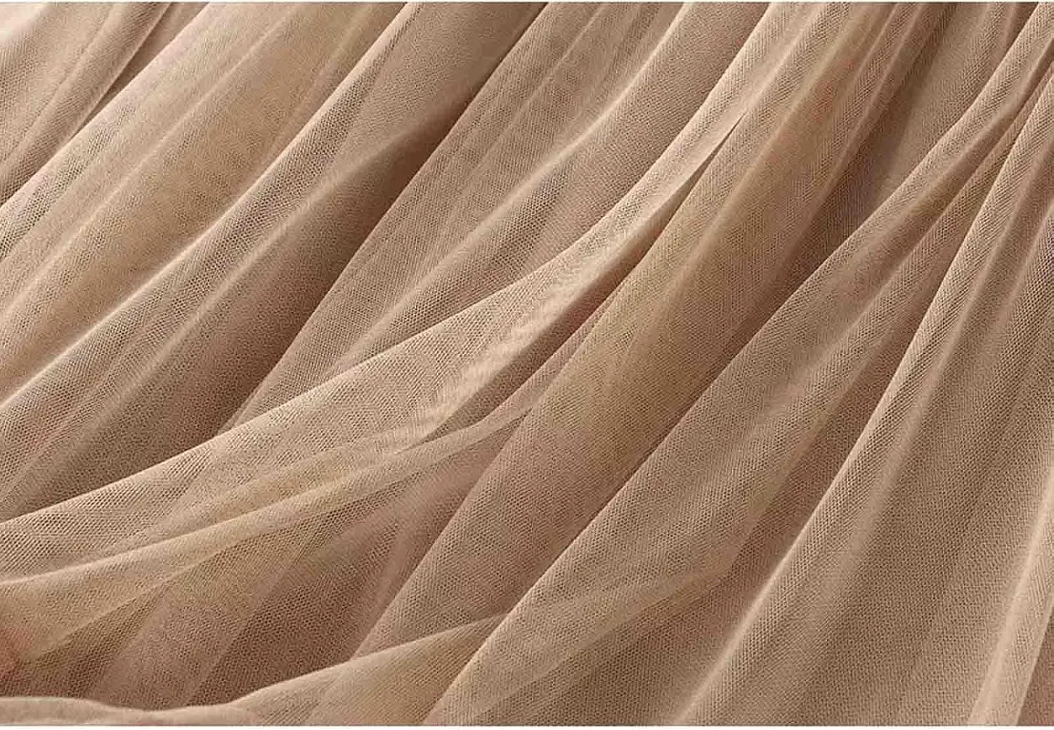 Women's Long Midi Chiffon Skirt A-line Pleated high Waisted Layered mesh 3D Skirt