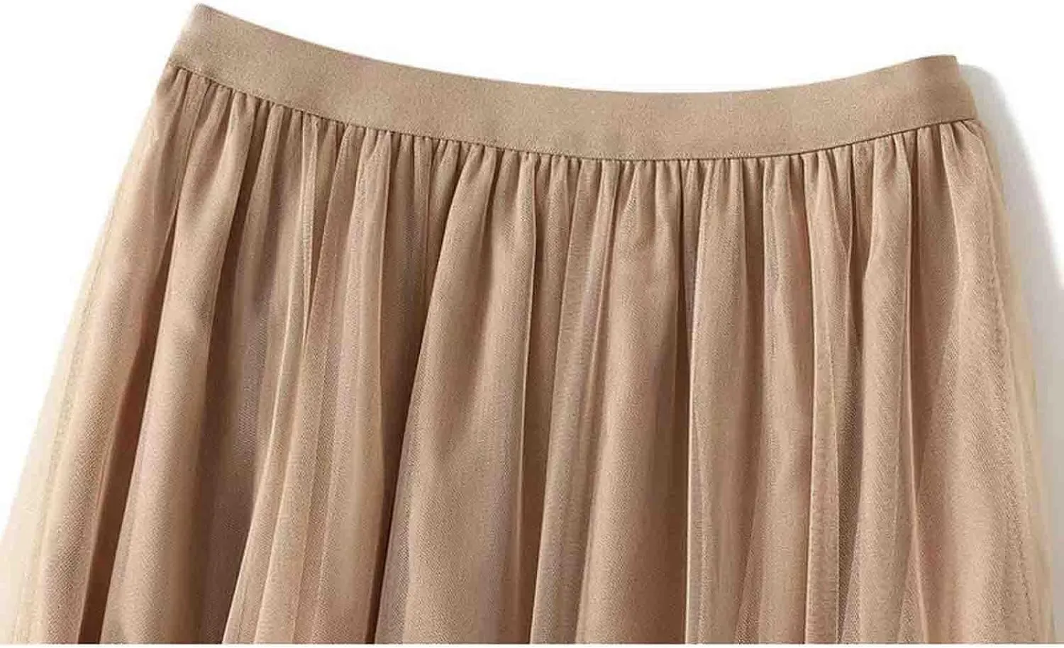 Women's Long Midi Chiffon Skirt A-line Pleated high Waisted Layered mesh 3D Skirt