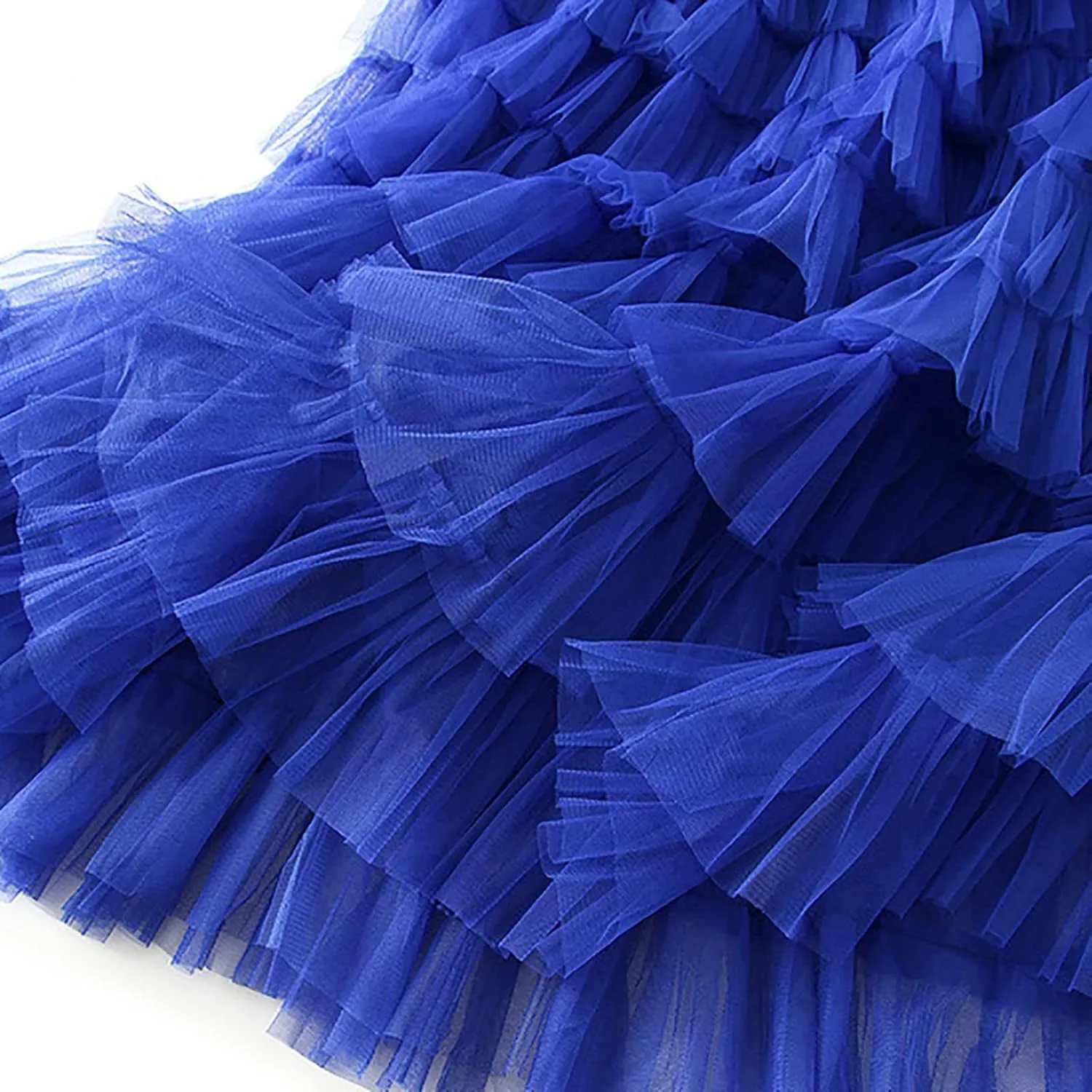 Women's Pleated A-Lined Skirts 2024 Summer Versatile High Waisted Midi Skirt Multi-Layer Puffer Flared Cake Skirt