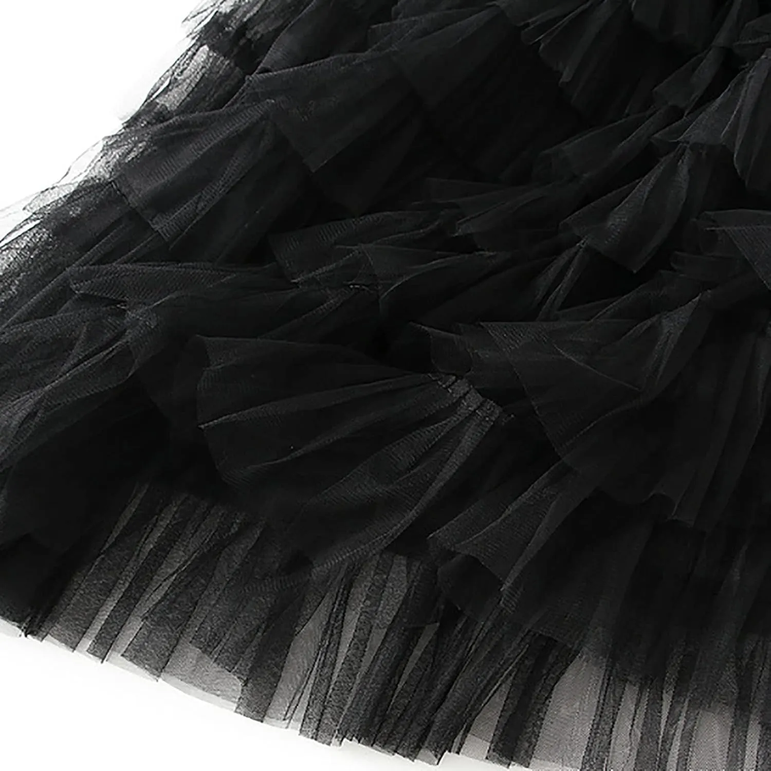 Women's Pleated A-Lined Skirts 2024 Summer Versatile High Waisted Midi Skirt Multi-Layer Puffer Flared Cake Skirt