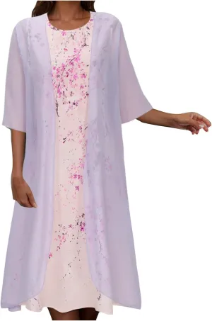 Womens Summer Dresses Cardigan Lightweight Dress Elegant Gauze Casual Dressy Clothes Plus Size Formal Long Sundress