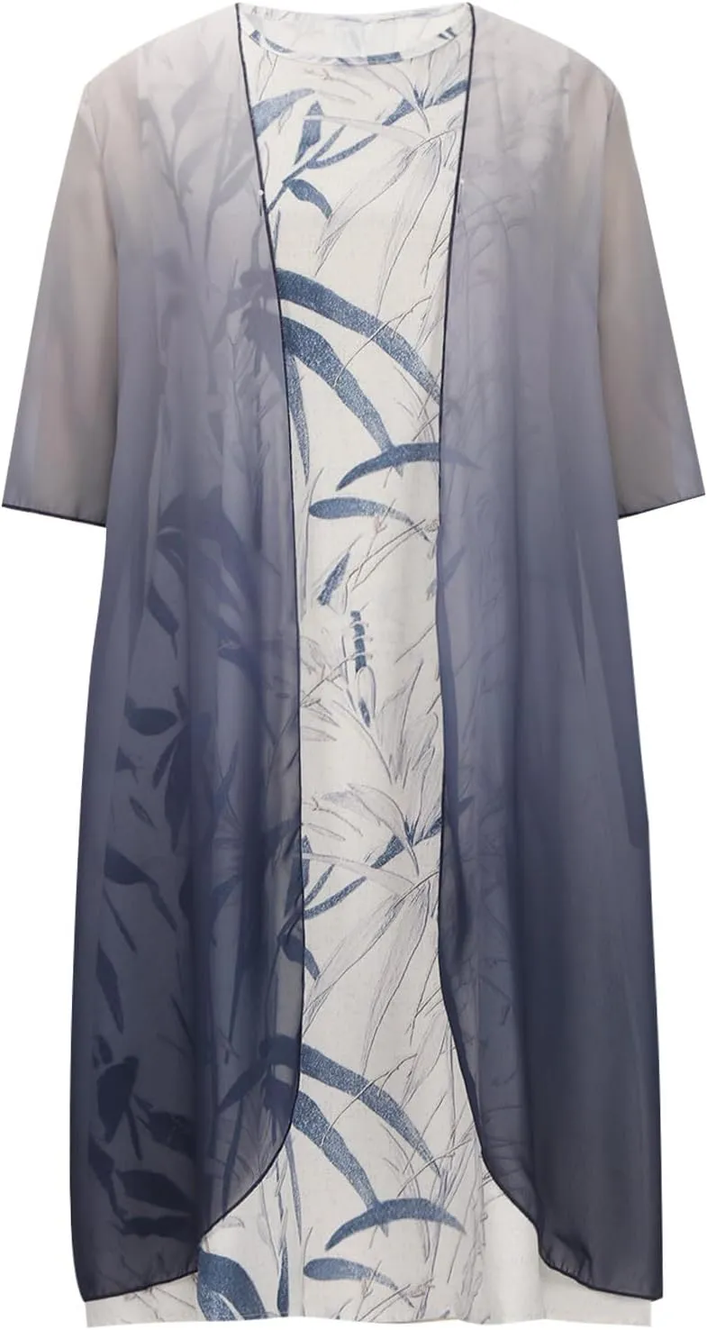 Womens Summer Dresses Cardigan Lightweight Dress Elegant Gauze Casual Dressy Clothes Plus Size Formal Long Sundress