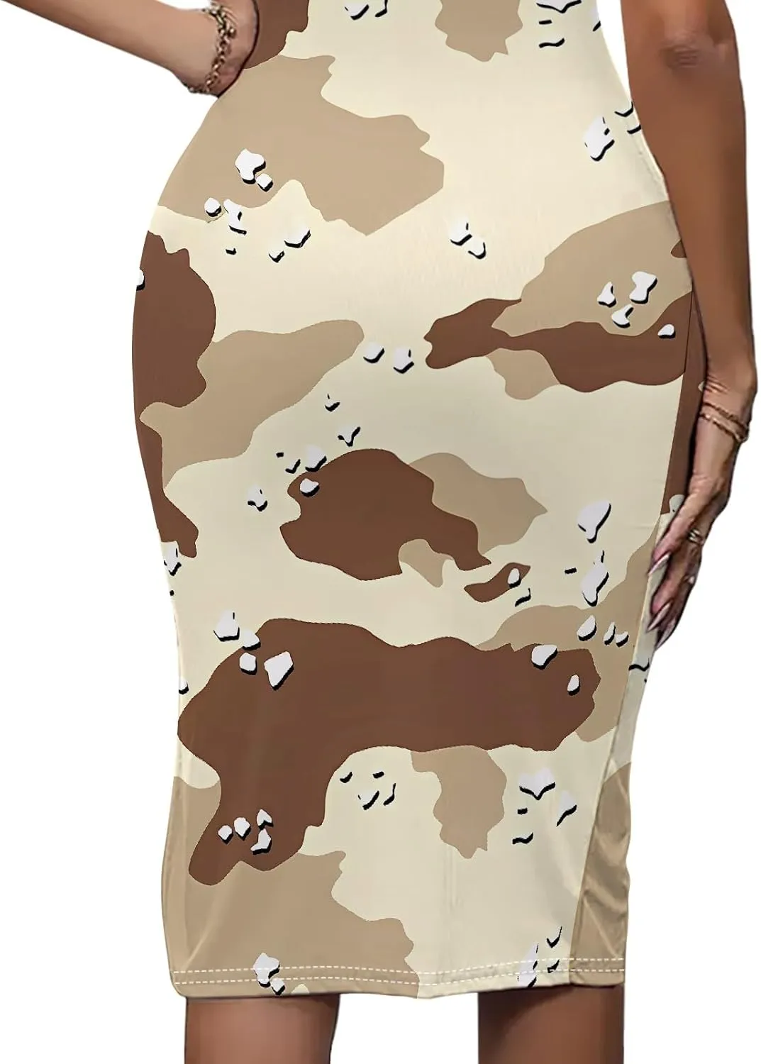 Women's Summer Midi Bodycon Dresses Slim Fit Casual Party Club Trendy Sleeveless Tank Dress