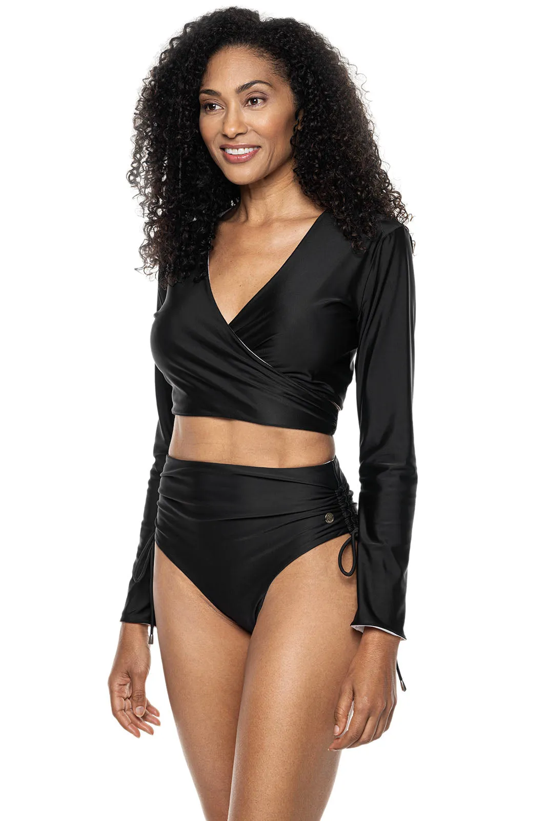 Women's Sunny Isles Reversible Wrap Shrug  |  White/Black Reversible