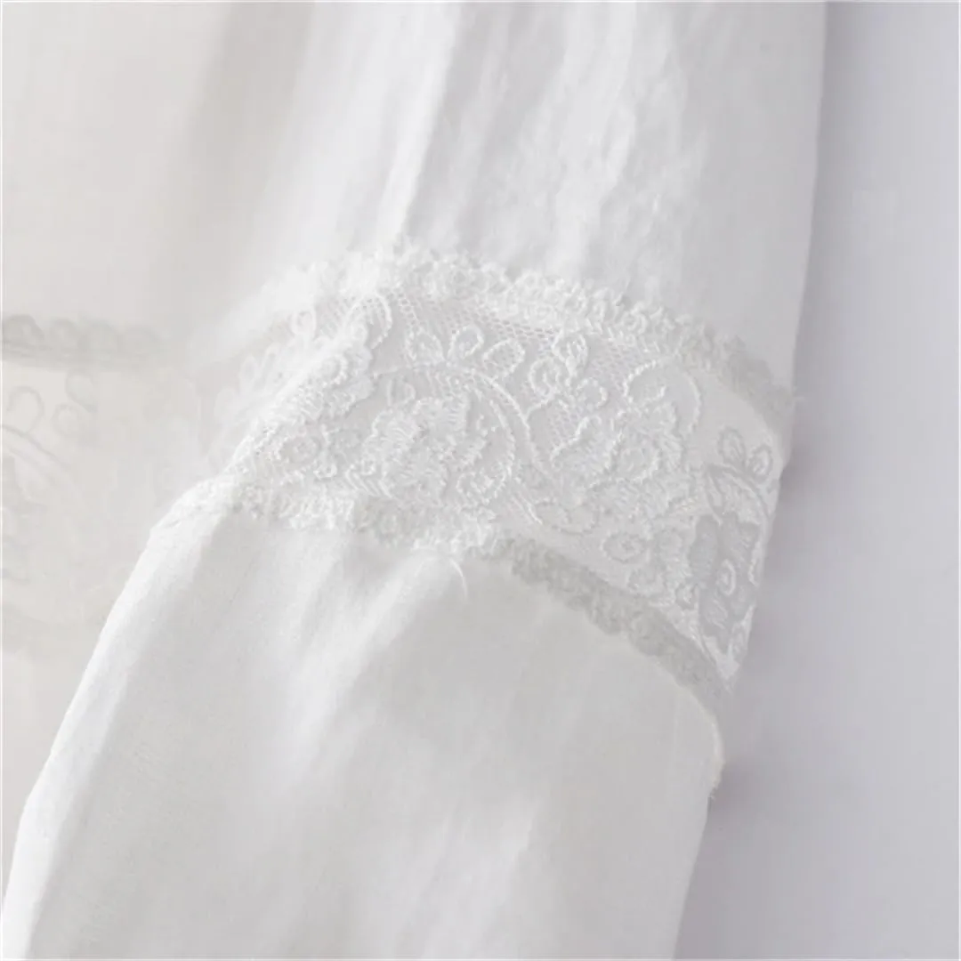 Women's Vintage Embroidery Dress Casual Crewneck 3/4 Sleeve A-Line Office Midi Dresses