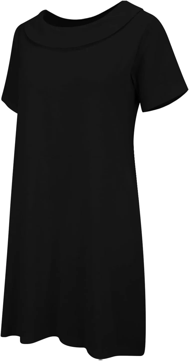 ZYXTIM Linen Dresses for Women 2025 Short Sleeve Lightweight Casual Summer Dress Plus Size Loose Boho Beach Going Out Outfits