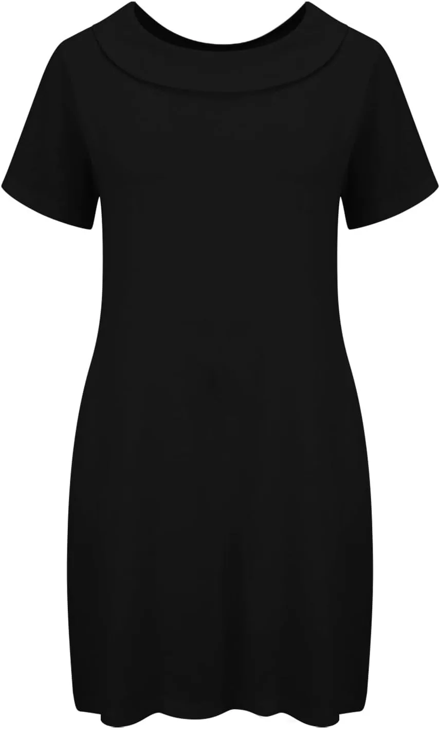 ZYXTIM Linen Dresses for Women 2025 Short Sleeve Lightweight Casual Summer Dress Plus Size Loose Boho Beach Going Out Outfits