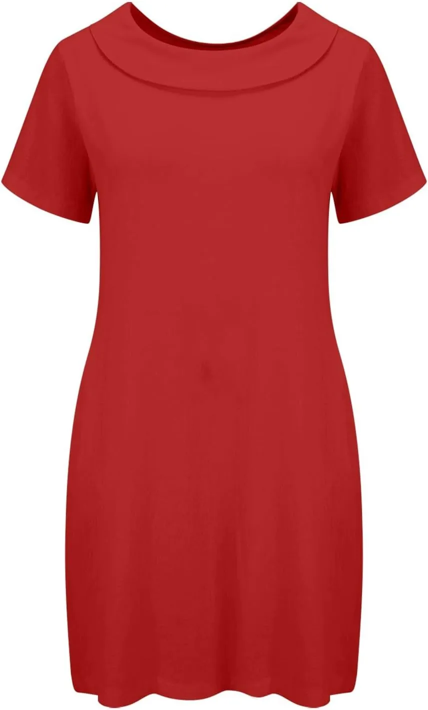 ZYXTIM Linen Dresses for Women 2025 Short Sleeve Lightweight Casual Summer Dress Plus Size Loose Boho Beach Going Out Outfits